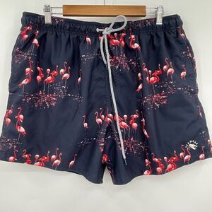 Ted Baker London Multicolor Flamingos Slim Fit Quick Dry Swim Trunks Size 6